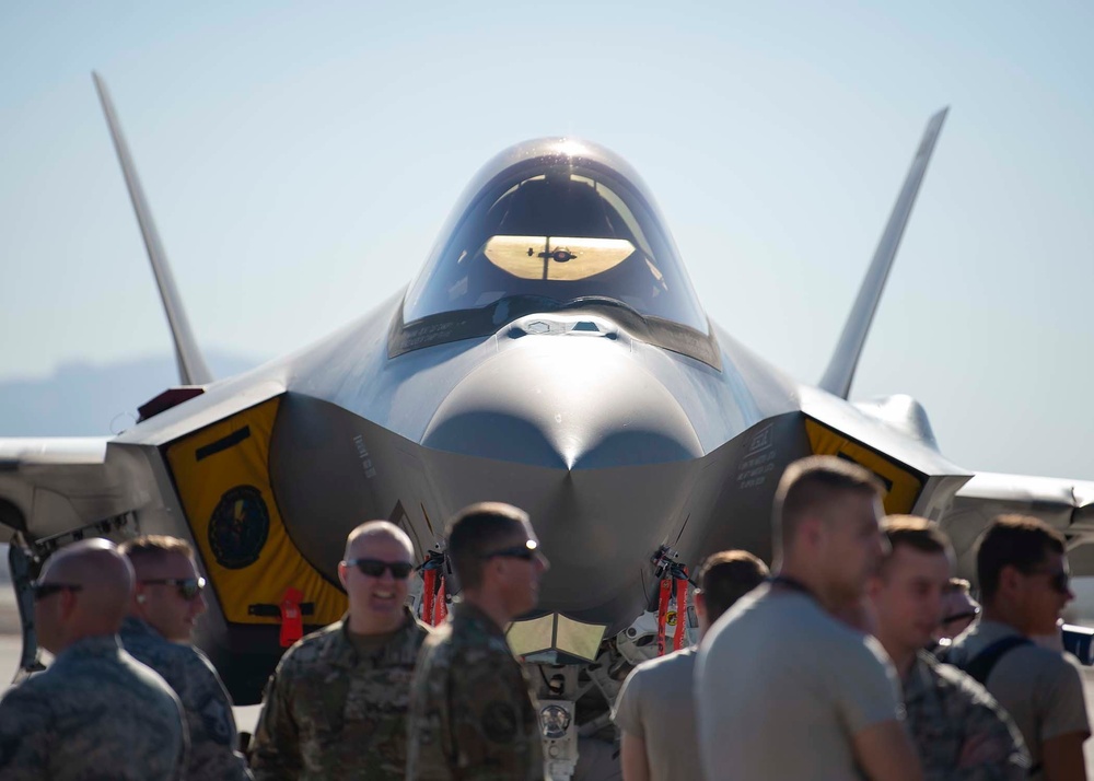 F-35 Lightning II fighter jet participates in quarterly load crew competition
