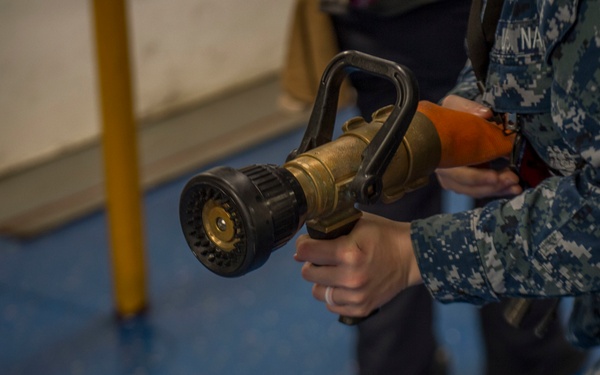 GHWB Sailor Participates in Firefighting Drill