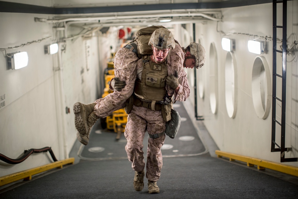 Machine Gun Physical Training aboard USS John P. Murtha