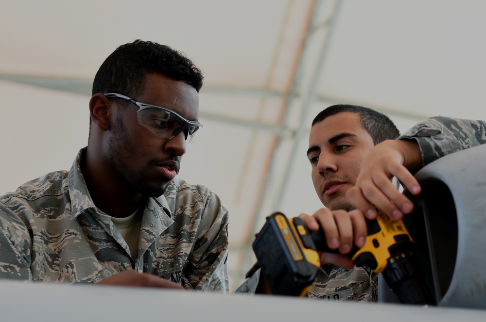 Airmen around Creech