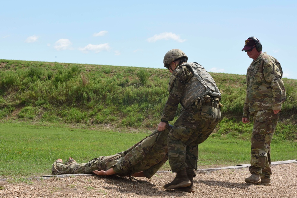 Fourteen Soldiers continue to battle it out on the second day of the 2019 Army National Guard Best Warrior Competition at Camp Gruber, Oklahoma