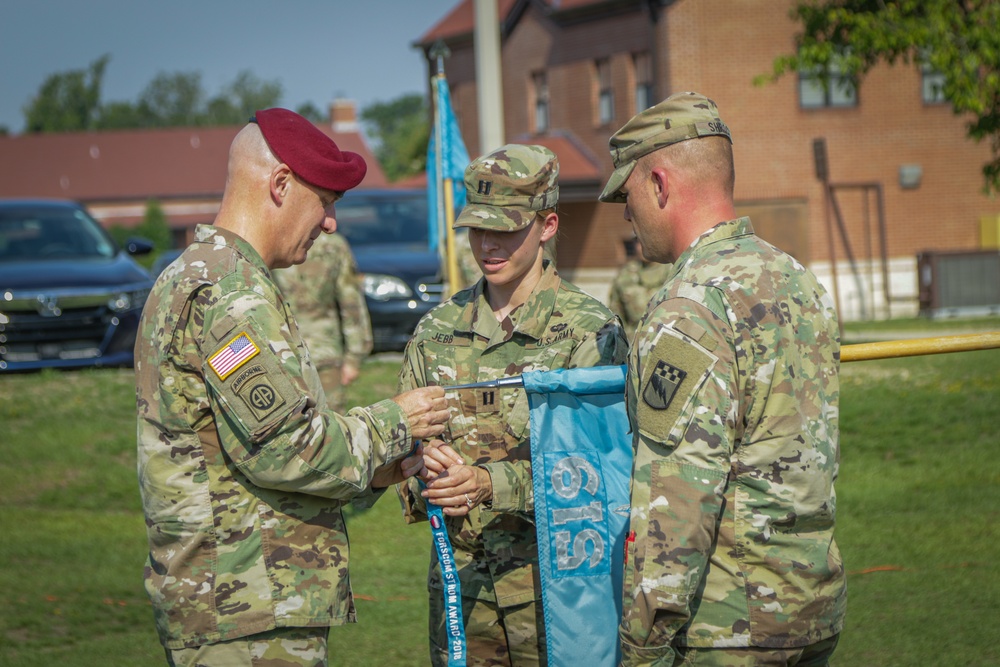 Maj. Gen. Brian J. McKiernan recognizes Capt. Heather Jebb