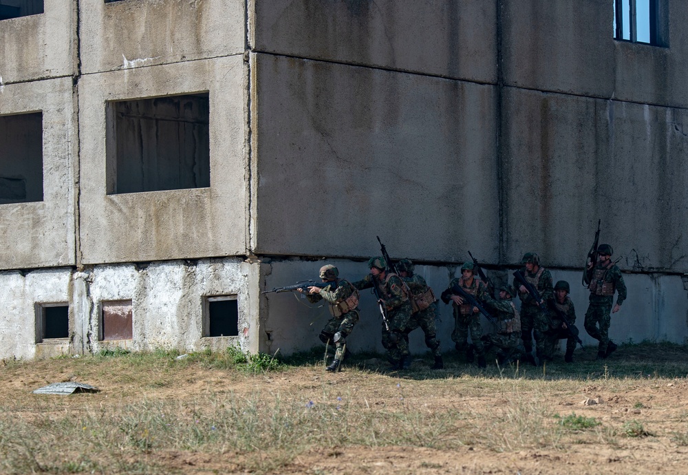 Albanian Service Members Participate in Simulated Raid During Platinum Lion 2019