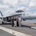 Margaret Womble, the ship's sponsor, visits the aircraft carrier USS John C. Stennis (CVN 74)