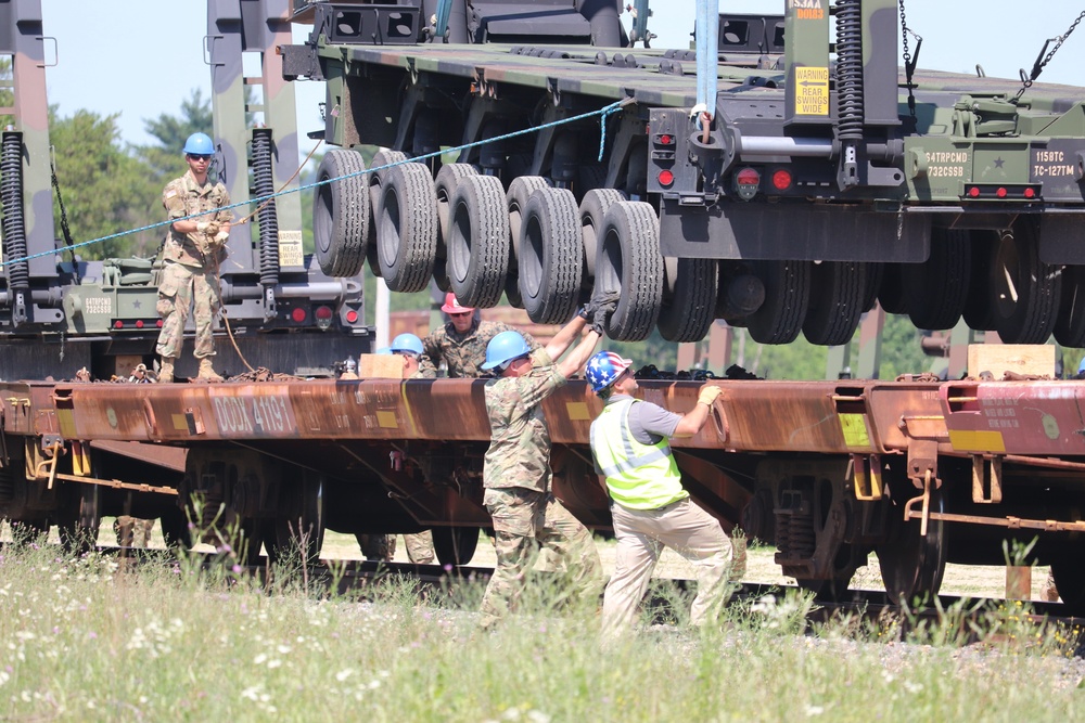uly 2019 rail movement at Fort McCoy for Wisconsin National Guard units