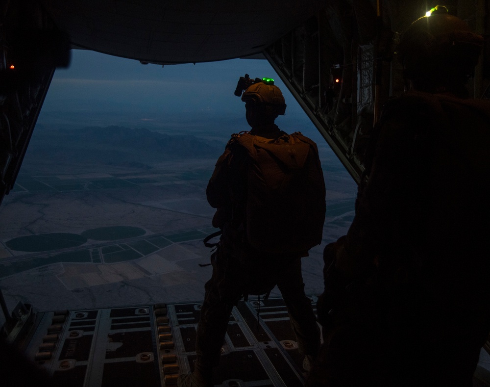 U.S. Air National Guard HC-130J Support Pararescuemen during Red Flag-Rescue 19-1