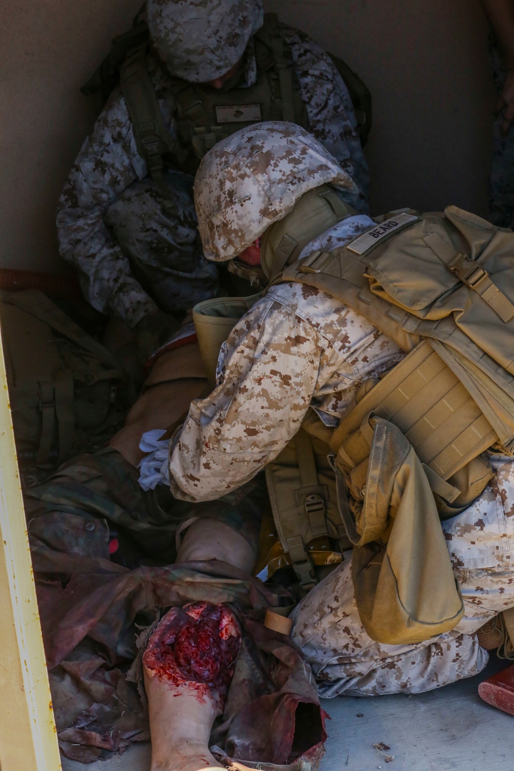 Marines with 1st Marine Logistic Group Participate in Tactical Combat Casualty Care course