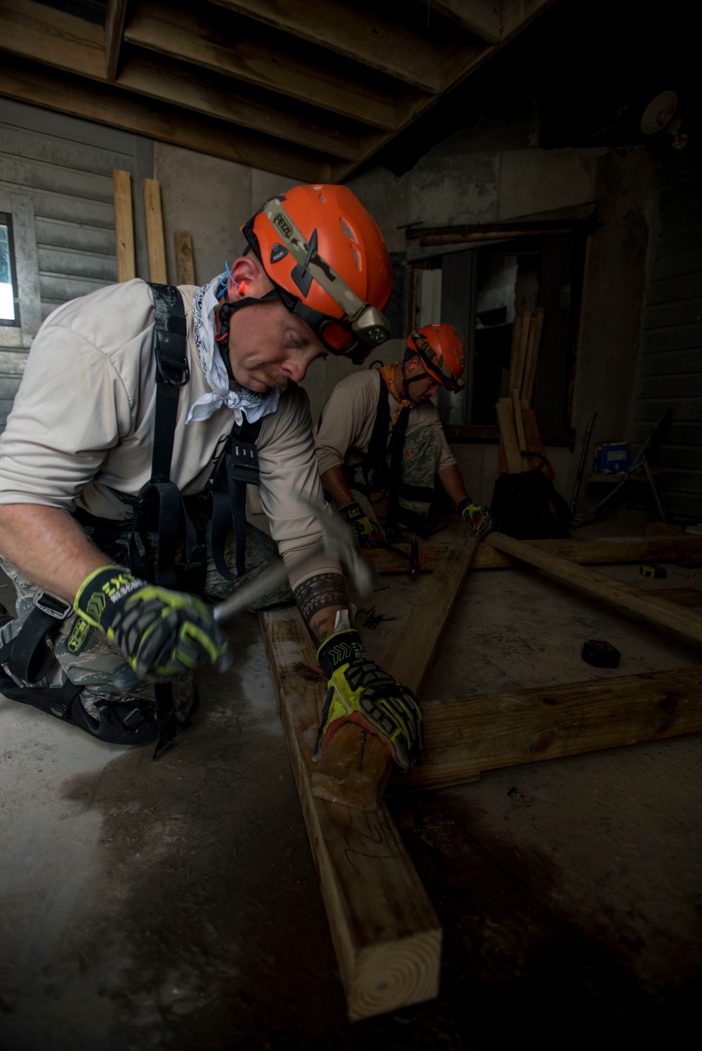 Firefighters perform collapsed structure training