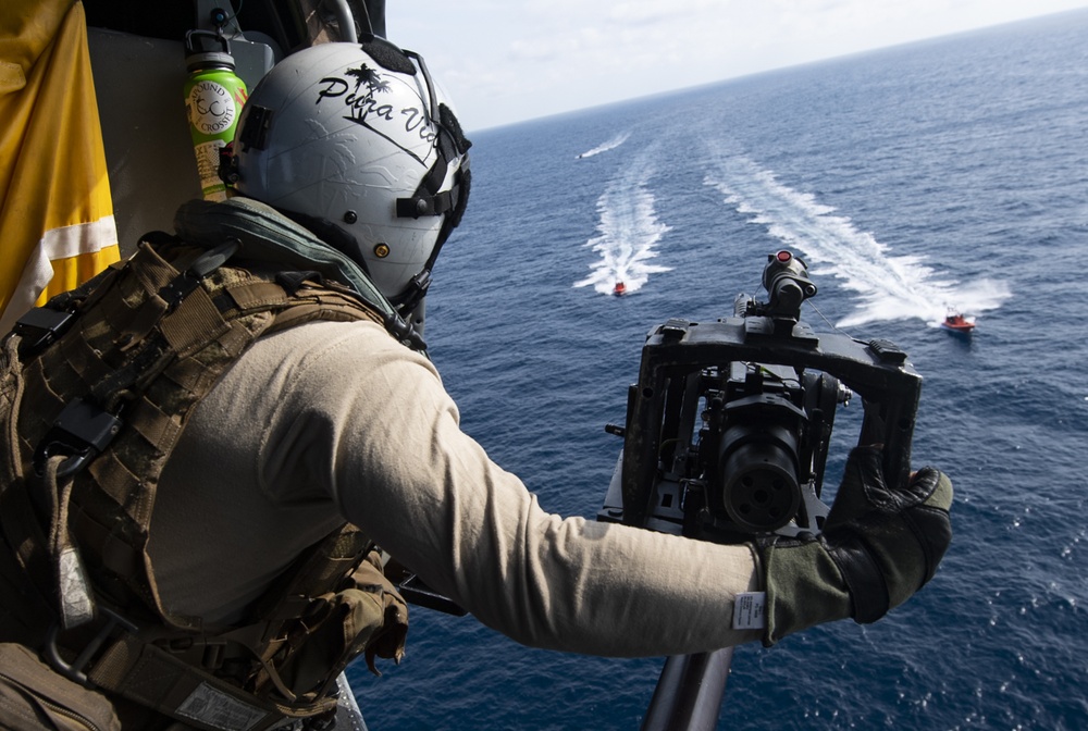 Naval Air Crewman Flies in MH-60S Helicopter
