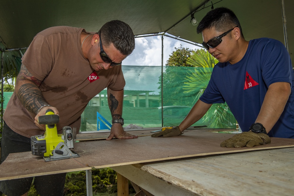 Seabees, Guam locals build float for 75th Liberation Day Parade