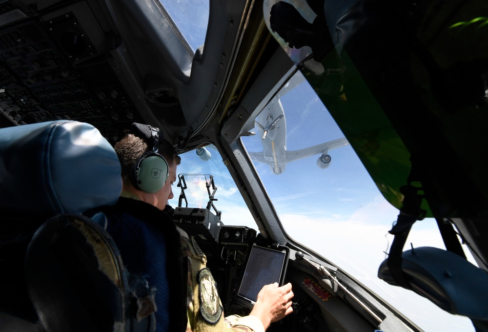 Joint Base Charleston C-17 Aircrew train in-air refueling