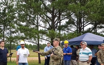 Soldiers examine unmanned aircraft prototypes