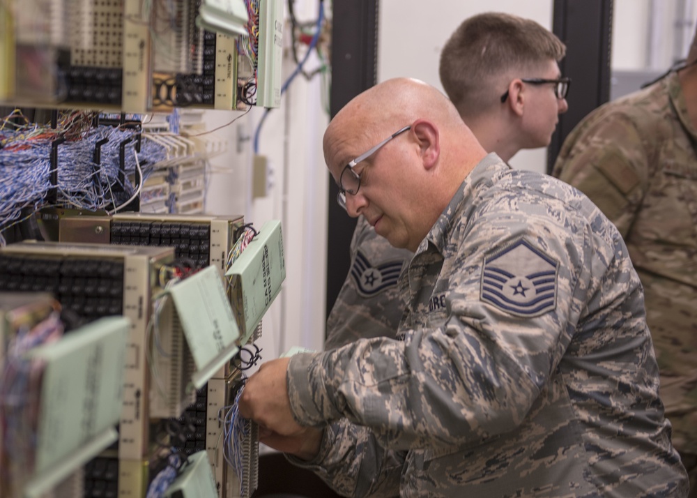 Airmen from the 212th EIS maintain network connectivity on Joint Base Cape Cod