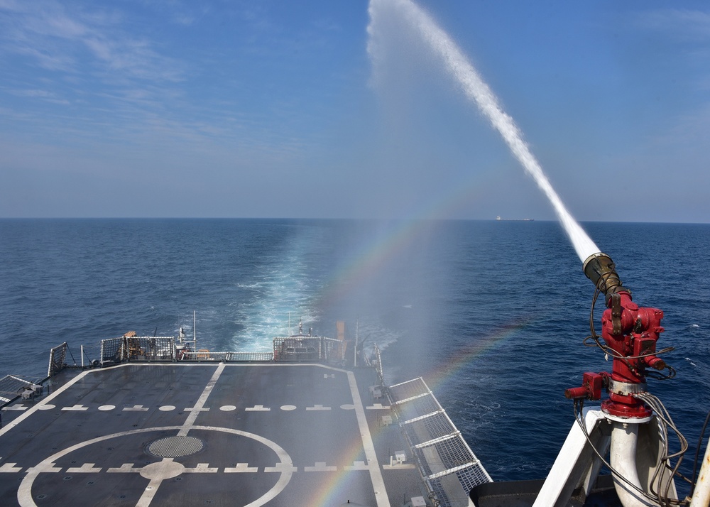 CGC Bertholf makes rainbows from routine maintenance