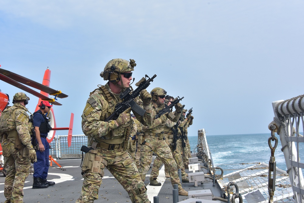 Maritime Security and Response Team holds firearms training aboard CGC Bertholf
