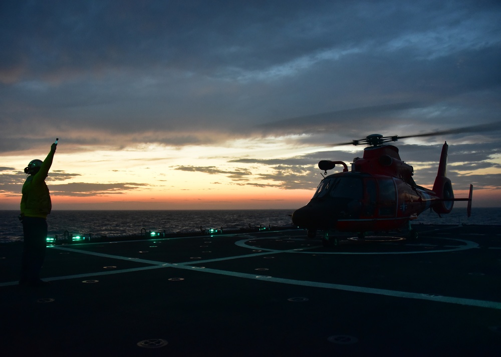 Night flight on CGC Bertholf