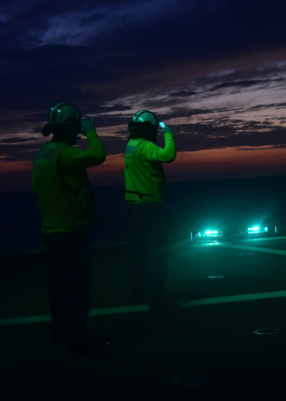 Crew trains for night helicopter landings aboard CGC Bertholf