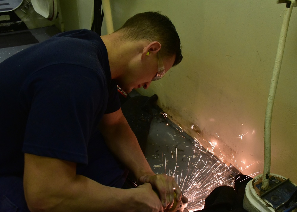 Hot work aboard CGC Bertholf