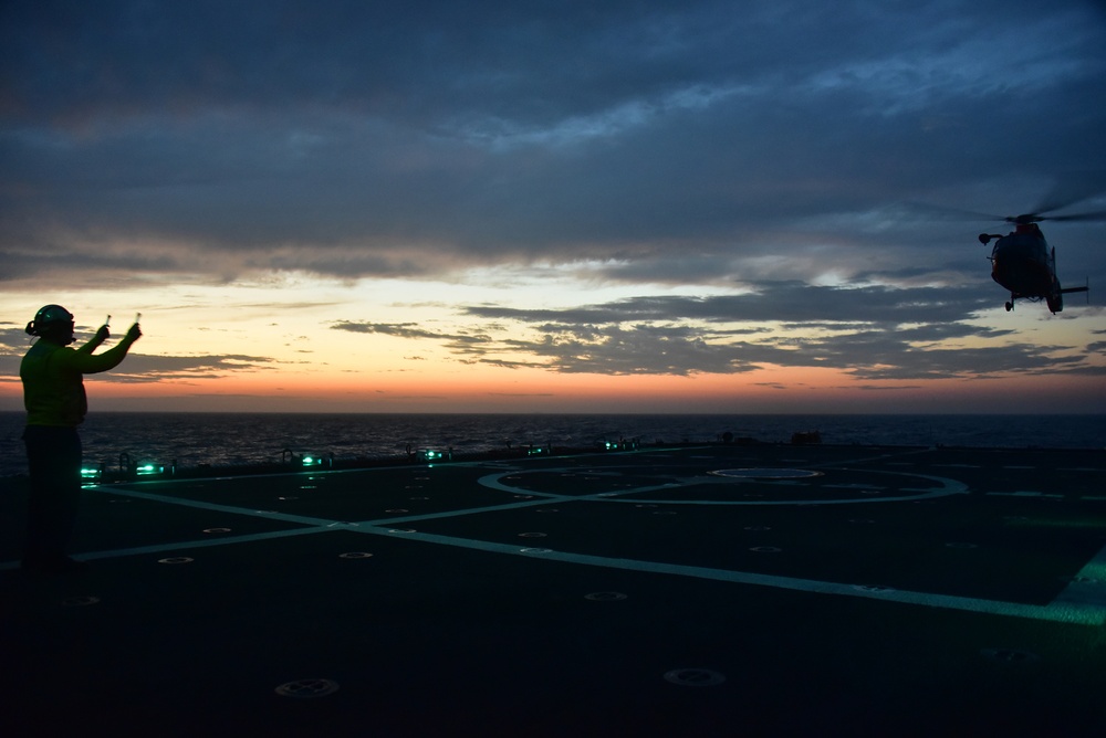 Night flight operations aboard CGC Bertholf