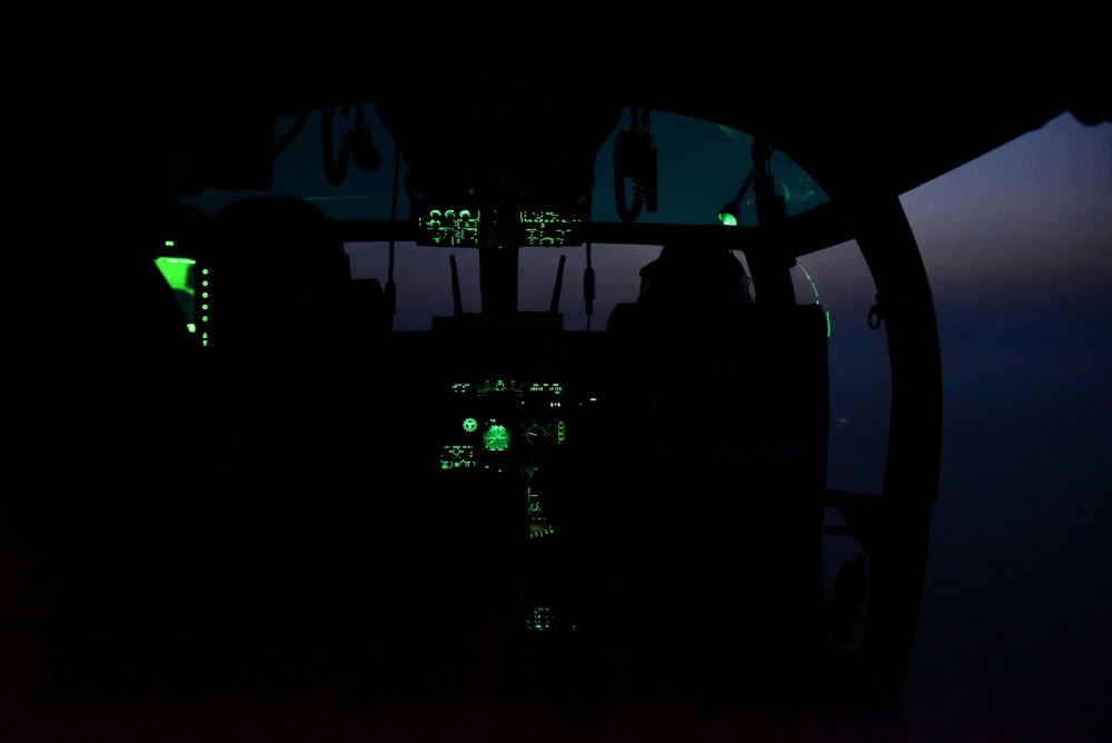CGC Bertholf helicopter crew conducts night operations