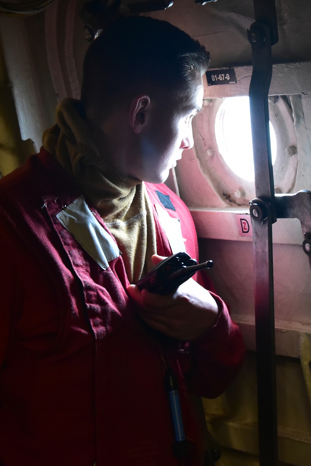 Keeping an eye on flight operations aboard CGC Bertholf