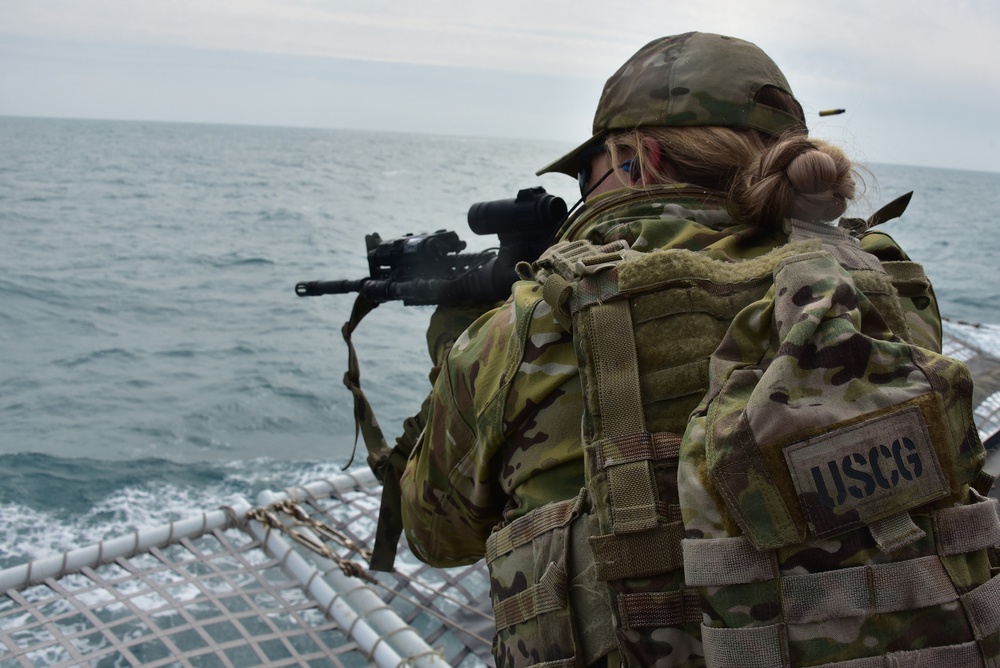 Maritime Security and Response Team-West conducts firearms training aboard CGC Bertholf