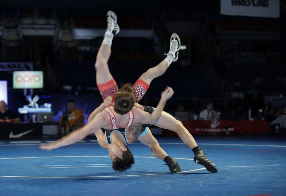 Marines support wrestlers at USMC National Championships