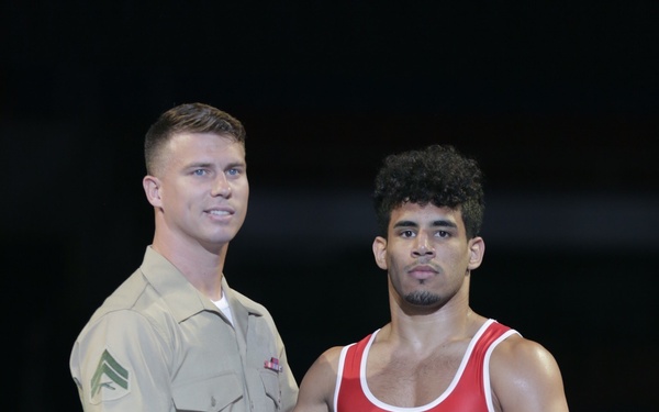 Marines support wrestlers at USMC National Championships