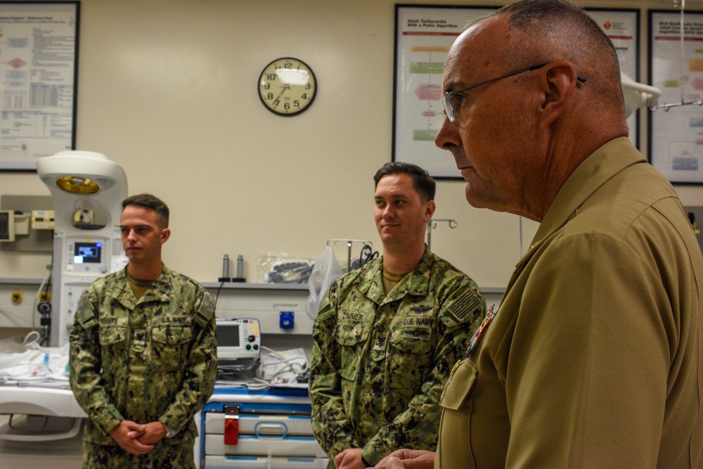 U.S. Navy Surgeon General and Chief, U.S. Navy Bureau of Medicine and Surgery, Visits Naval Hospital Naples