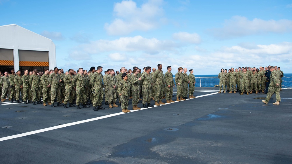 CTF 49 Holds All-Hands Call aboard USNS Comfort