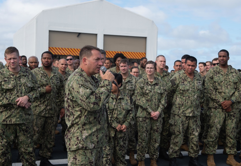 CTF 49 Holds All-Hands Call aboard USNS Comfort