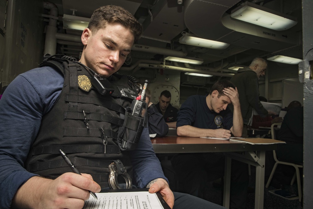 Daily operations aboard Nimitz-class aircraft carrier USS Abraham Lincoln (CVN 72).