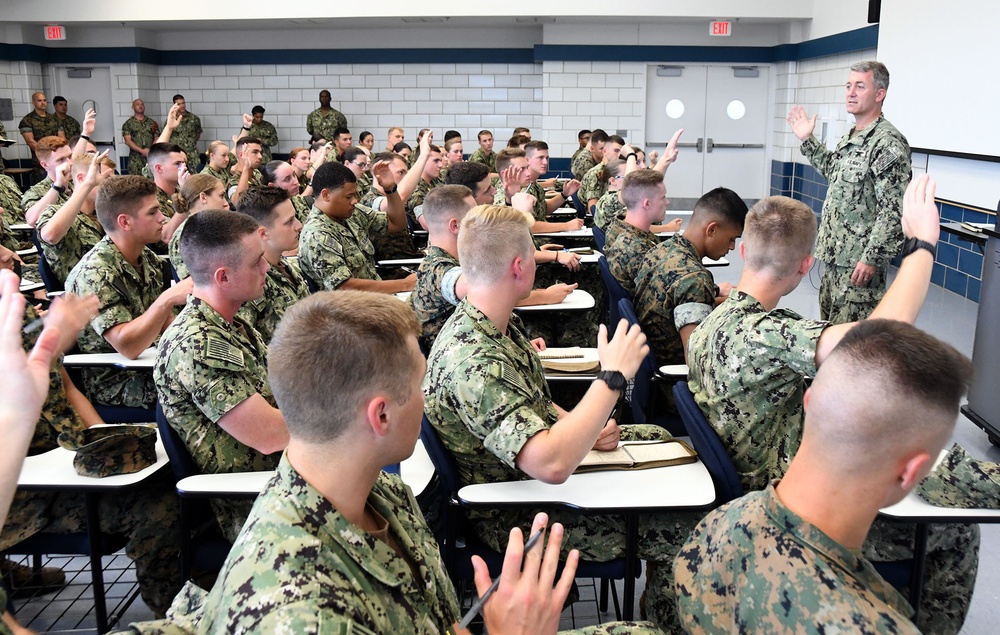 190719 CNSTC SPEAKS TO NROTC NSI MIDSHIPMAN INSTRUCTORS