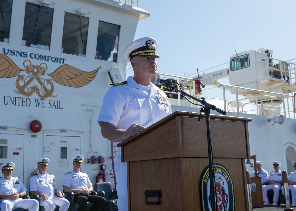 USNS Comfort Holds Change of Command Ceremony