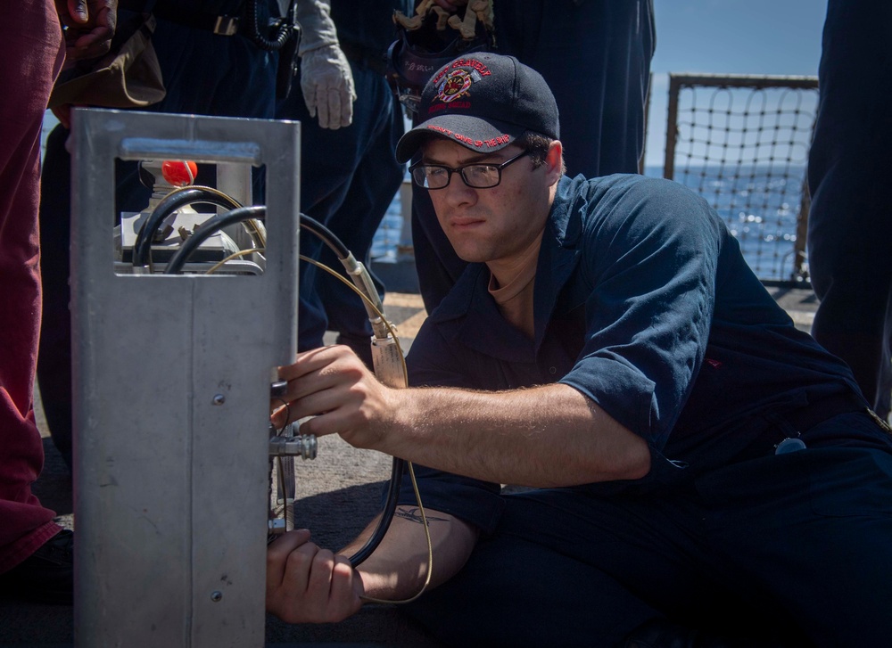 USS Gravely (DDG 107) Conducts Damage Control Training