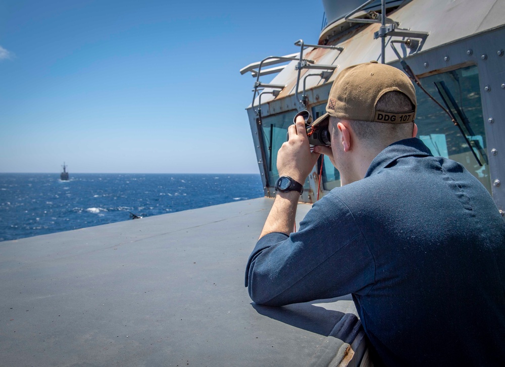 USS Gravely (DDG 107) Conducts Passing Exercise