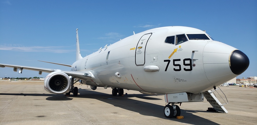 A P-8A aircraft assigned to VP-16 sits on the flight line.