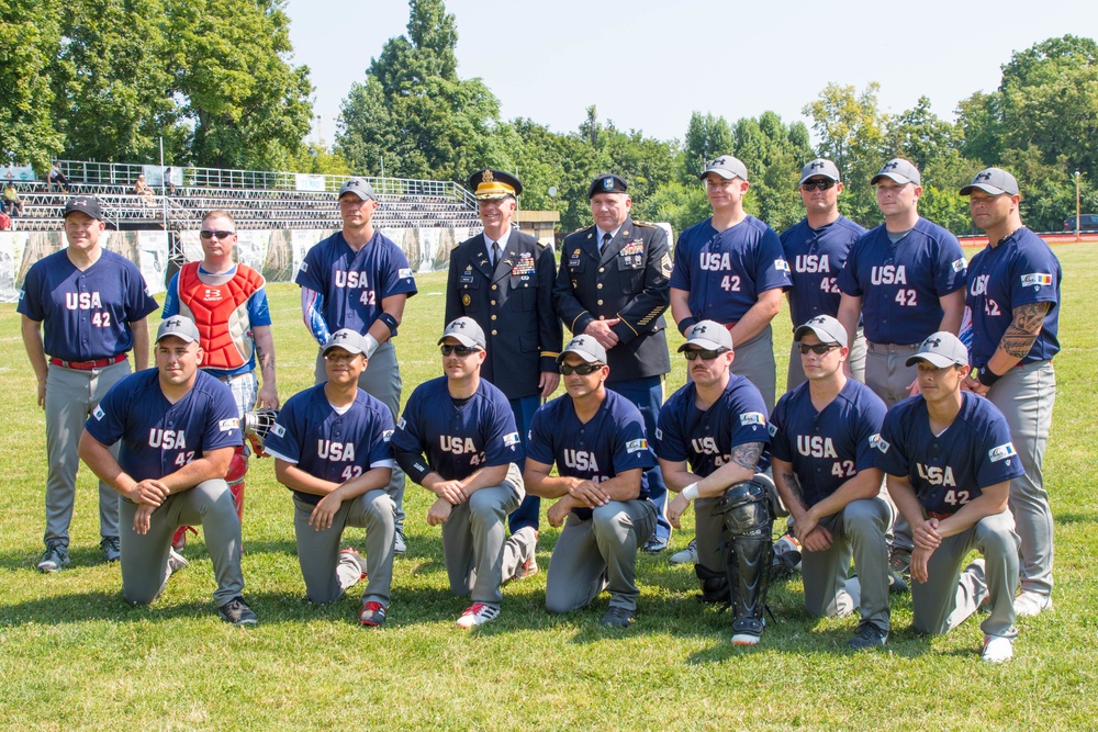 Soldiers participate in international baseball game