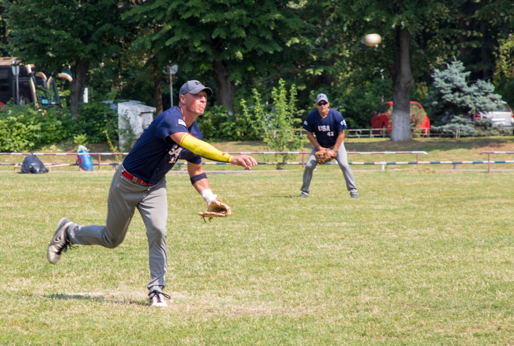 Soldiers participate in international baseball game