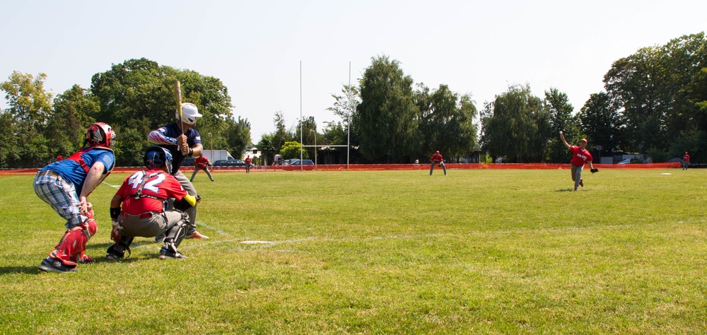 Soldiers participate in international baseball game