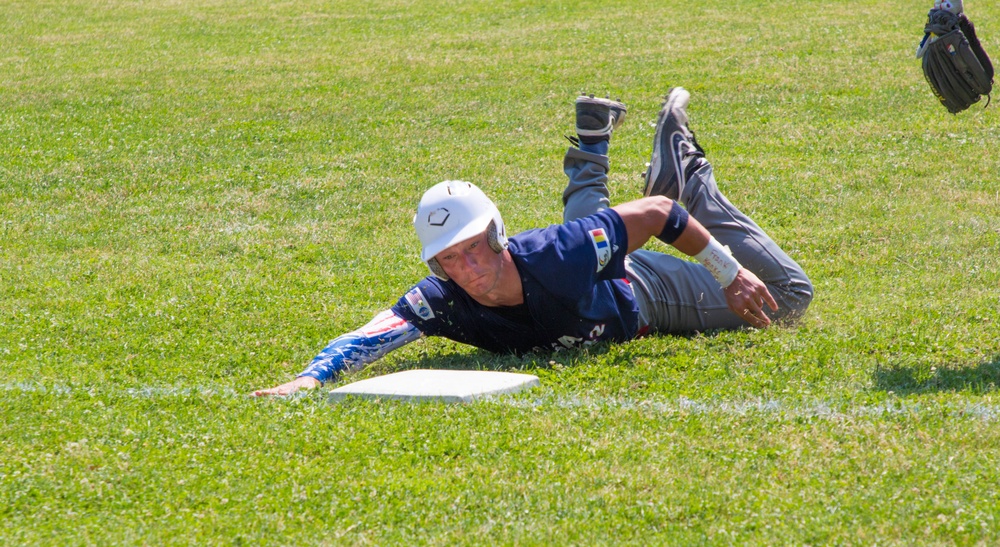 Soldiers participate in international baseball game