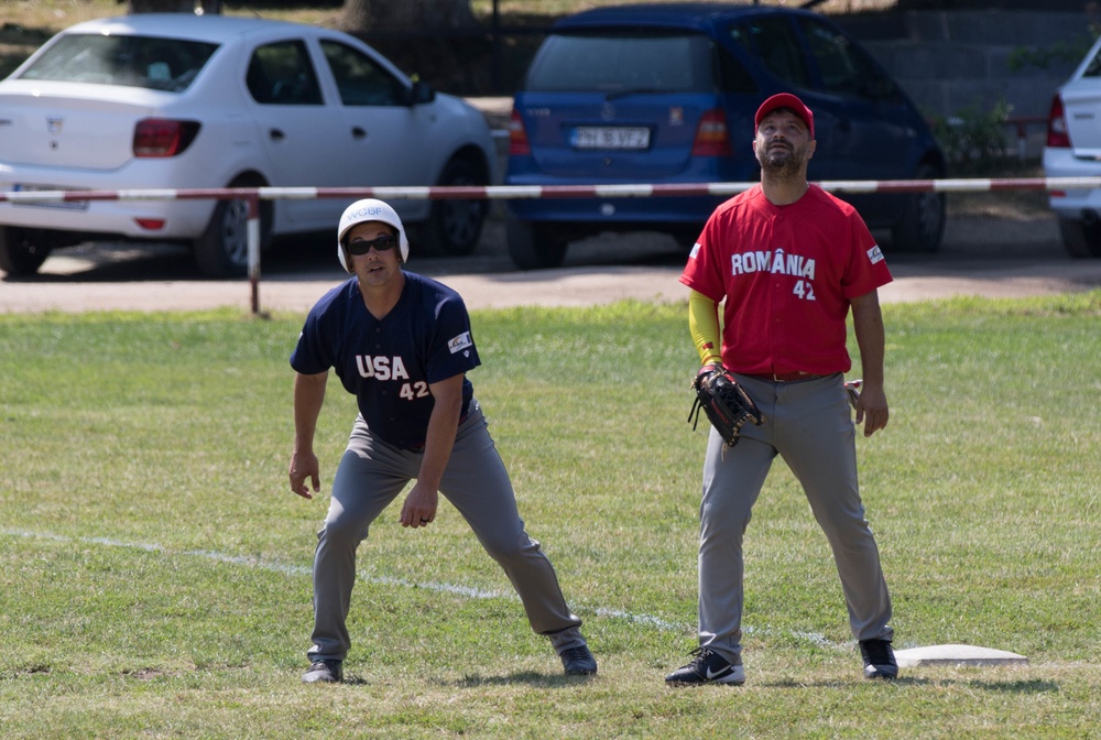 Soldiers participate in international baseball game