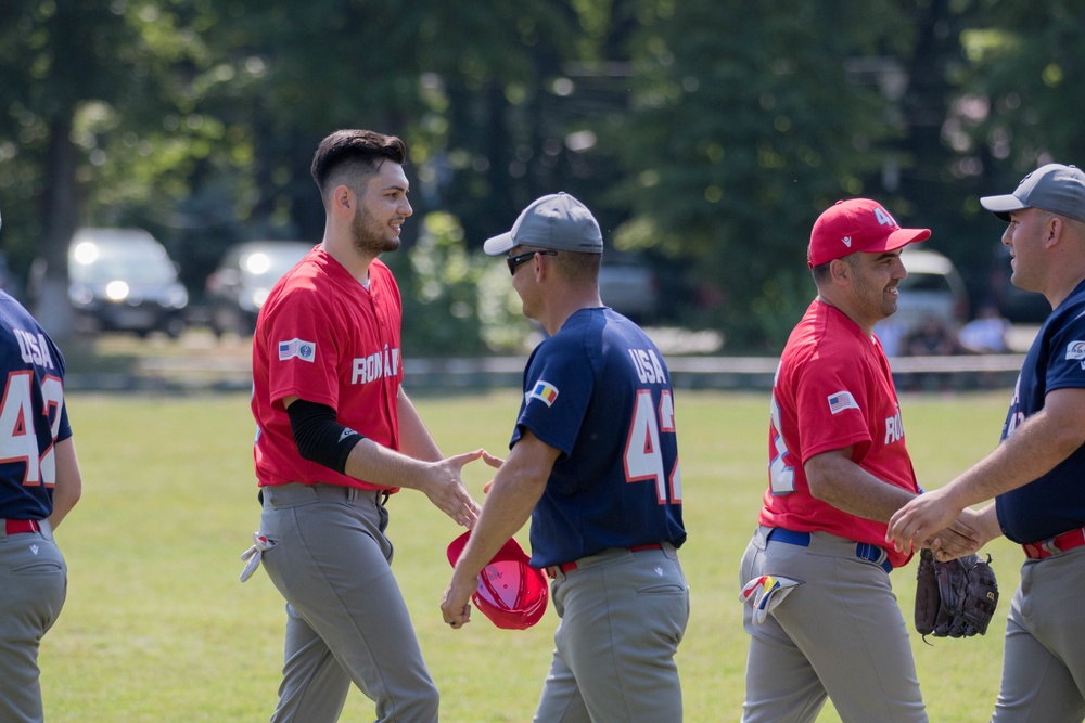 Soldiers participate in international baseball game