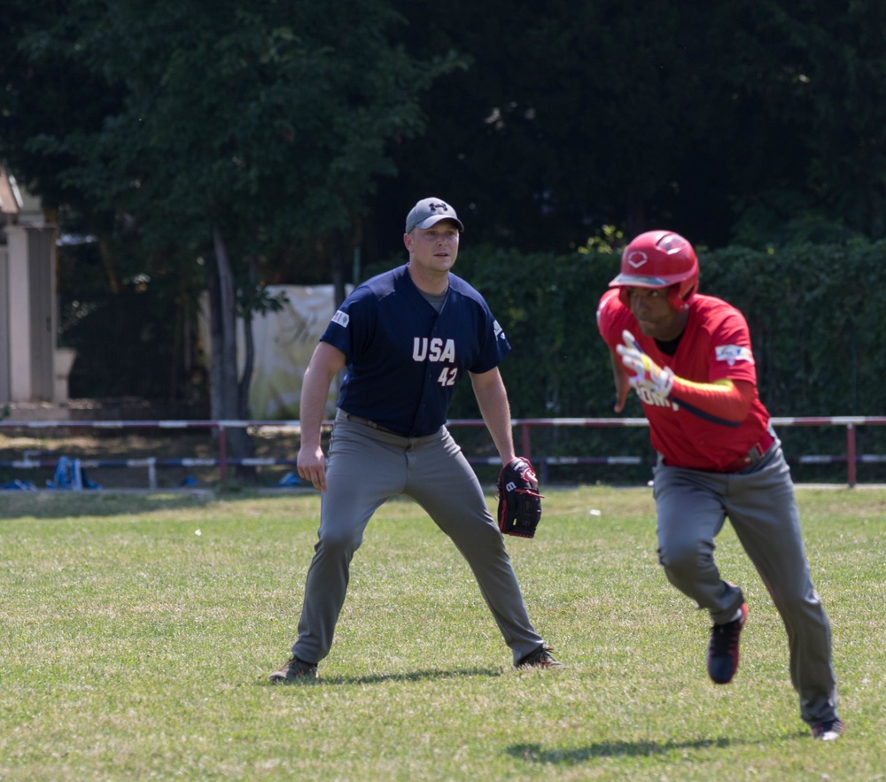 Soldiers participate in international baseball game