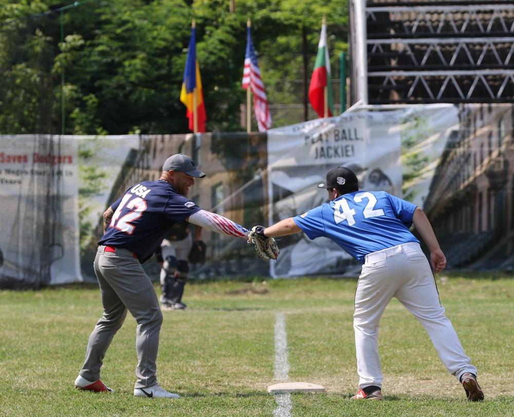 Soldiers participate in international baseball game