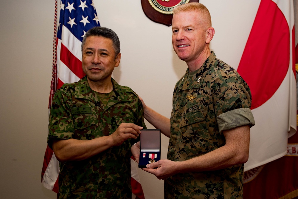 JGSDF presents Maj. Gen. Rock Jr. with Defense cooperation award