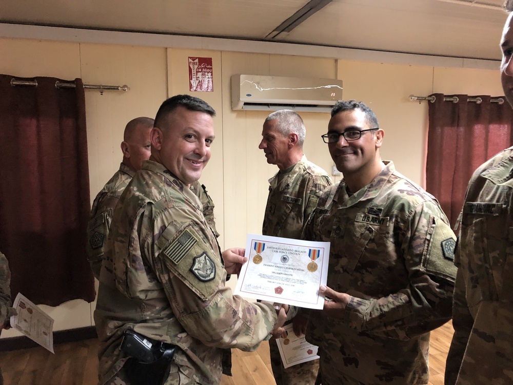 108th Sustainment Brigade Operation Inherent Resolve Campaign Medal Ceremony