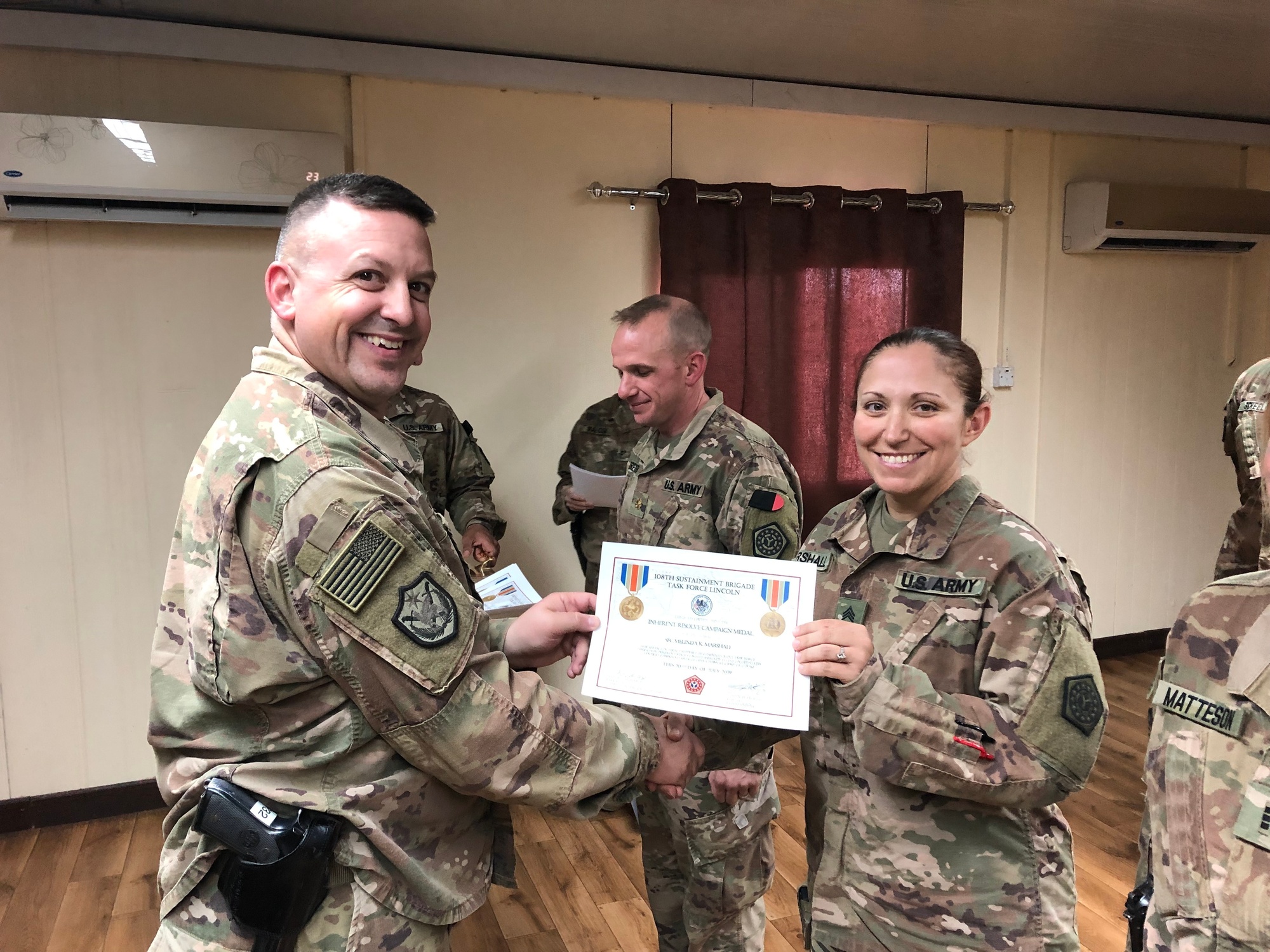 DVIDS - Images - 108th Sustainment Brigade Operation Inherent Resolve  Campaign Medal Ceremony [Image 22 of 43]