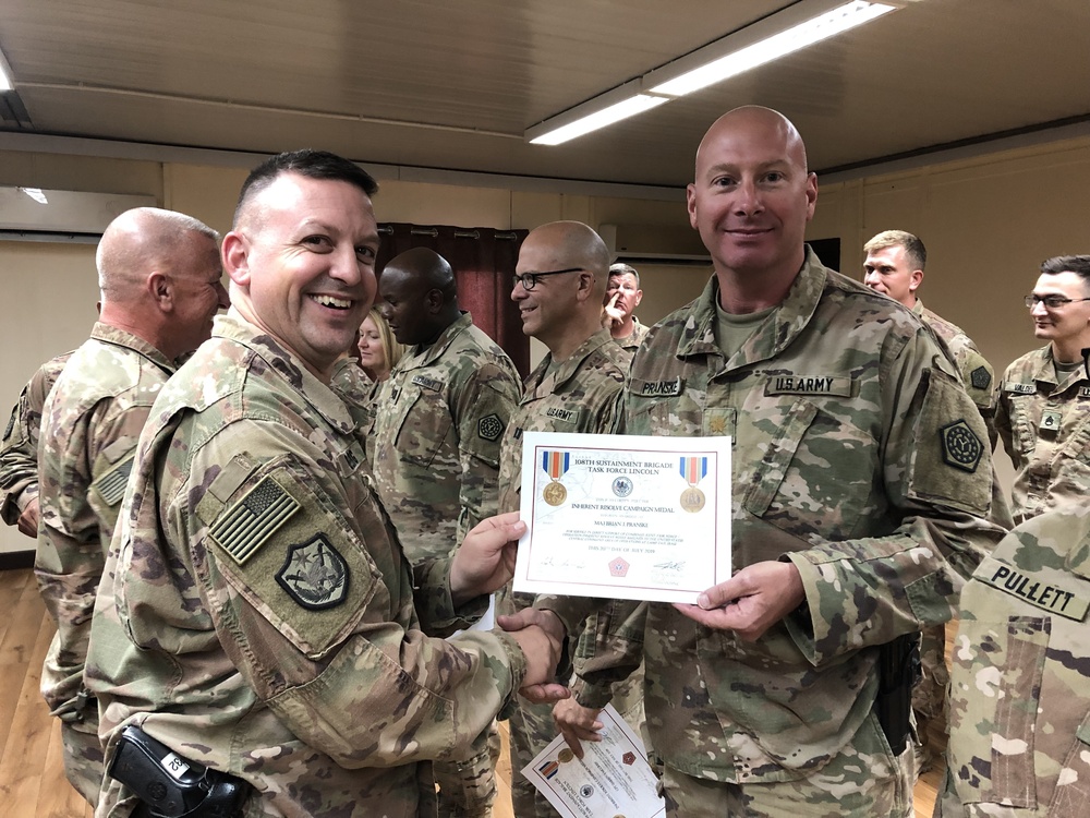 108th Sustainment Brigade Operation Inherent Resolve Campaign Medal Ceremony