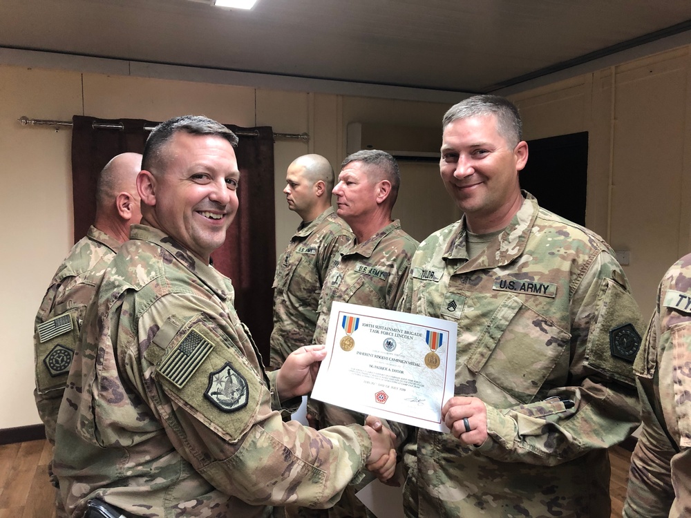 108th Sustainment Brigade Operation Inherent Resolve Campaign Medal Ceremony